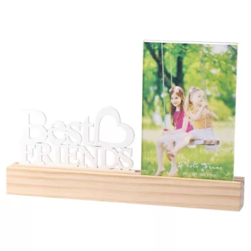  Képkeret Statovac Woody fa 10 x 15 cm asztali, fekvő Best friends