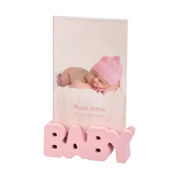Képkeret Statovac Woody fa 10 x 15 cm asztali, álló pink Baby Képkeret Statovac Woody fa 10 x 15 cm asztali, álló pink Baby
