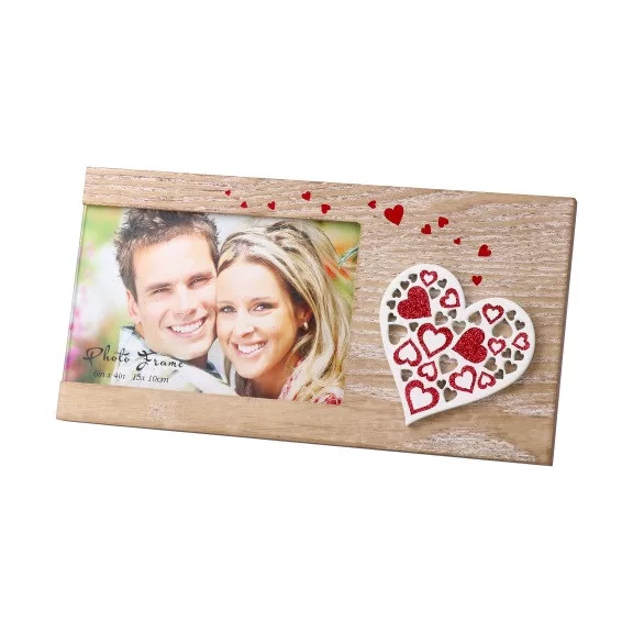 Képkeret Statovac Woody fa 10 x 15 cm asztali, fekvő Heart in heart Képkeret Statovac Woody fa 10 x 15 cm asztali, fekvő Heart in heart