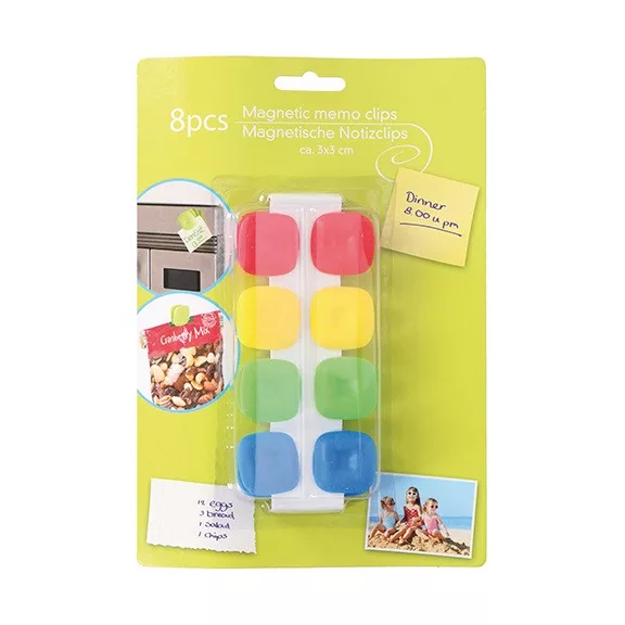 Hűtőmágnes 2,5 x 2,5 cm műanyag klip 8 db/csomag Hűtőmágnes 2,5 x 2,5 cm műanyag klip 8 db/csomag