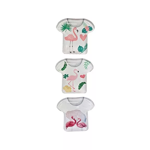 Hűtőmágnes 5x 6 cm póló alakú flamingós / 3 féle (üveg) Hűtőmágnes 5x 6 cm póló alakú flamingós / 3 féle (üveg)