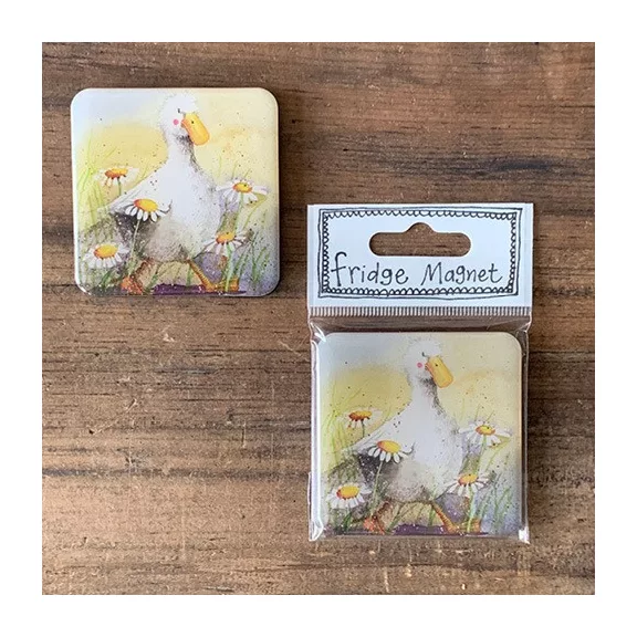 Hűtőmágnes Alex Clark, 6x6 cm, Kacsa margarétákkal Hűtőmágnes Alex Clark, 6x6 cm, Kacsa margarétákkal