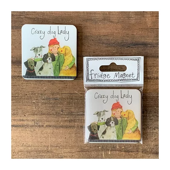Hűtőmágnes Alex Clark, 6x6 cm, Crazy Dog lady Hűtőmágnes Alex Clark, 6x6 cm, Crazy Dog lady