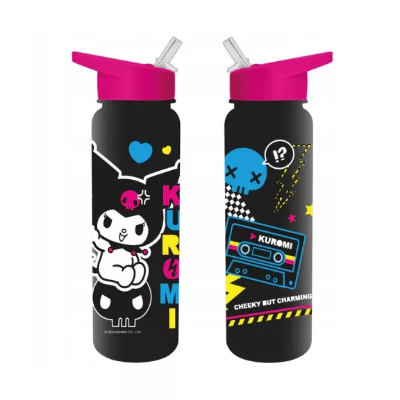 Hello Kitty Kuromi Punk műanyag szívószálas kulacs 700 ml Hello Kitty Kuromi Punk műanyag szívószálas kulacs 700 ml