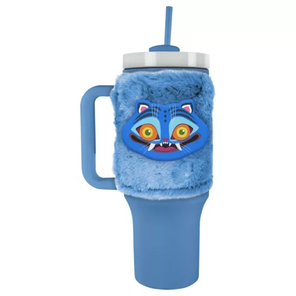 K-pop Démonvadászok Derpy thermo szívószálas kulacs levehető plüss borítással 1,2 L K-pop Démonvadászok Derpy thermo szívószálas kulacs levehető plüss borítással 1,2 L