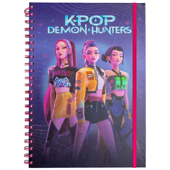 K-pop Démonvadászok Purple spirál notesz, vonalas füzet A4 K-pop Démonvadászok Purple spirál notesz, vonalas füzet A4