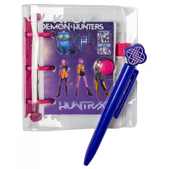 K-pop Démonvadászok Purple mini notesz tollal és matricákkal K-pop Démonvadászok Purple mini notesz tollal és matricákkal