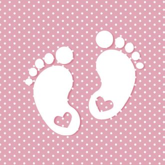 Babaváró Little Feet Pink szalvéta 20 db-os 33x33 cm