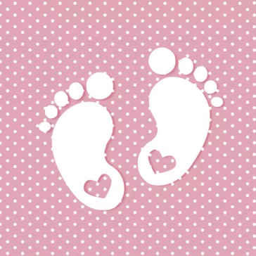 Babaváró Little Feet Pink szalvéta 20 db-os 33x33 cm