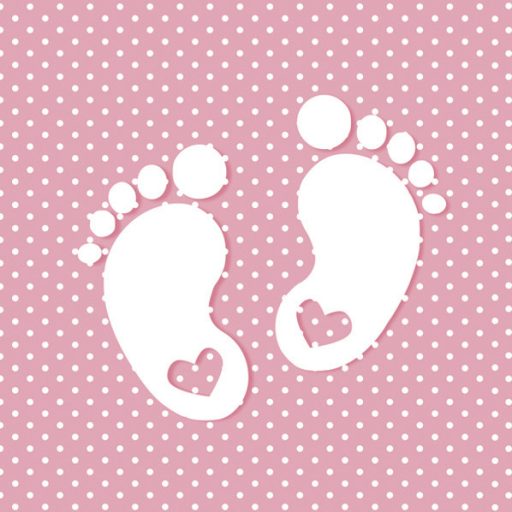 Babaváró Little Feet Pink szalvéta 20 db-os 33x33 cm