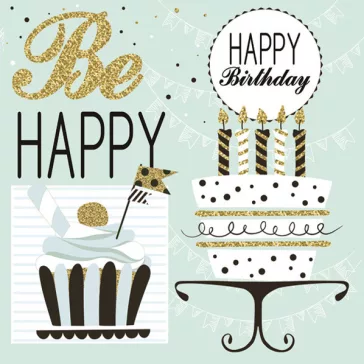 Happy Birthday Mint szalvéta 20 db-os 33x33 cm