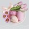 Húsvét Pink Tulips and Primroses szalvéta 20 db-os 33x33 cm