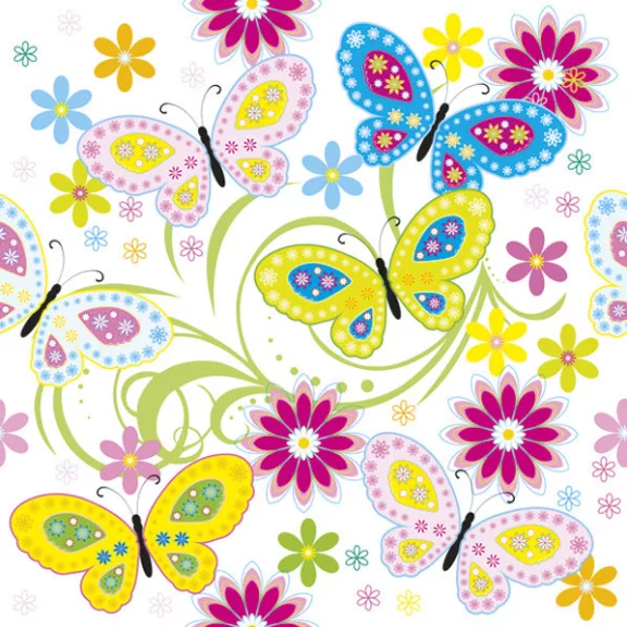 Pillangó With Flowers szalvéta 20 db-os 33x33 cm Pillangó With Flowers szalvéta 20 db-os 33x33 cm