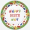 Happy Birthday Building Blocks papírtányér 8 db-os 22,7 cm