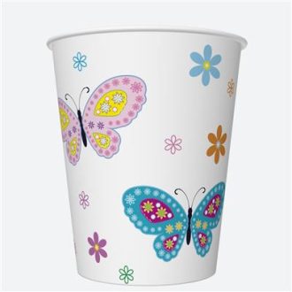 Pillangó With Flowers papír pohár 8 db-os 250 ml