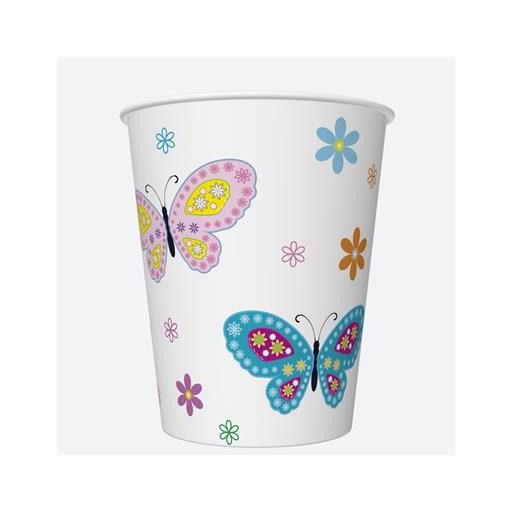 Pillangó With Flowers papír pohár 8 db-os 250 ml