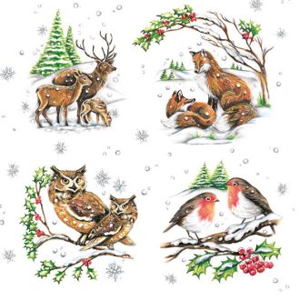 Karácsonyi Winter Animals szalvéta 20 db-os 33x33 cm