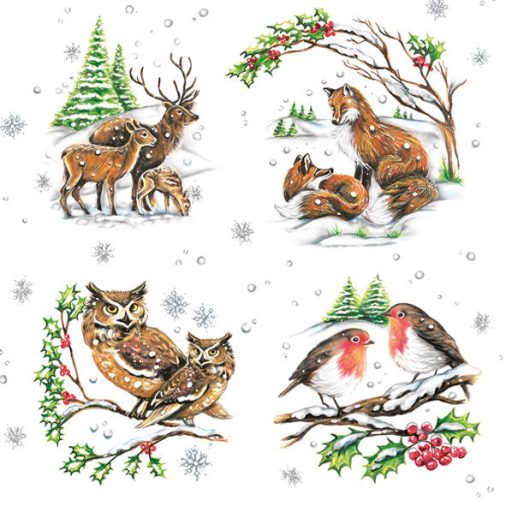 Karácsonyi Winter Animals szalvéta 20 db-os 33x33 cm