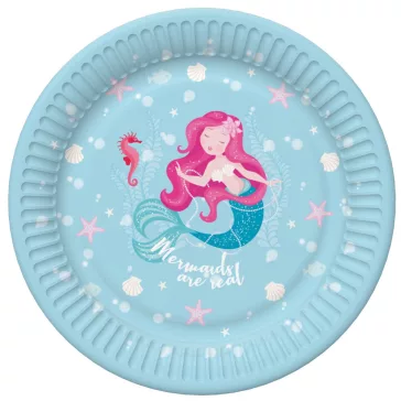 Sellő Pastel papírtányér 8 db-os 18 cm