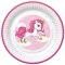 Unikornis Pink Heart papírtányér 8 db-os 18 cm