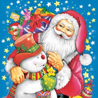 Karácsonyi Santa & Snowman szalvéta 20 db-os 33x33 cm