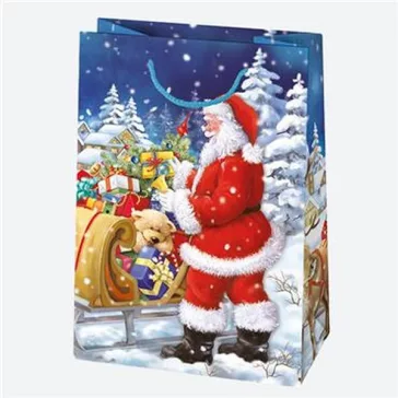   Karácsonyi Toyland papír ajándéktasak, ajándékzacskó 23x32x11 cm