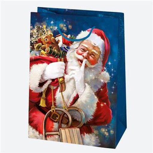 Karácsonyi Toyland papír ajándéktasak, ajándékzacskó 23x32x11 cm