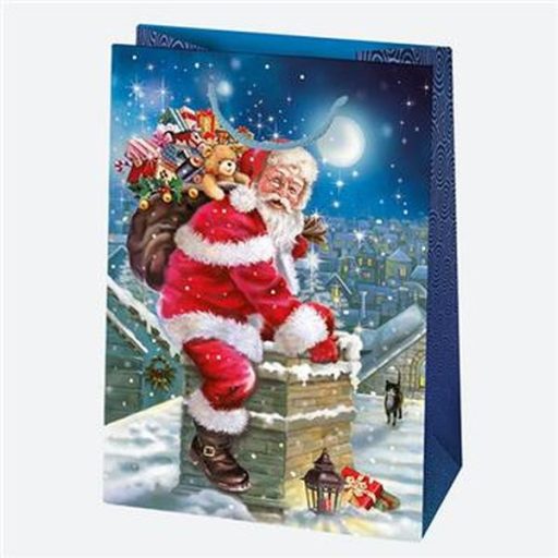 Karácsonyi Toyland papír ajándéktasak, ajándékzacskó 23x32x11 cm