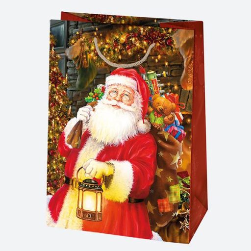 Karácsonyi Toyland papír ajándéktasak, ajándékzacskó 23x32x11 cm