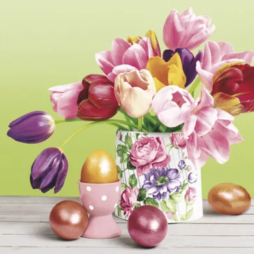 Húsvét Tulips Bouquet szalvéta 20 db-os 33x33 cm