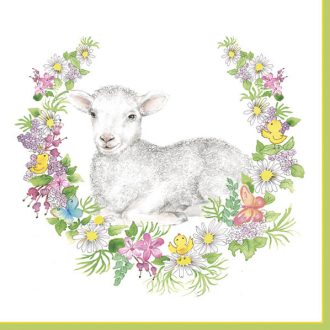 Húsvét Wreath with Lamb szalvéta 20 db-os 33x33 cm