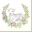 Húsvét Wreath with Lamb szalvéta 20 db-os 33x33 cm