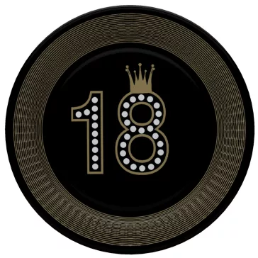   Happy Birthday 18 Hollywood Style papírtányér 8 db-os 18 cm