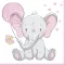 Baby elefánt Pink Balloon szalvéta 20 db-os 33x33 cm