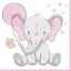 Baby elefánt Pink Balloon szalvéta 20 db-os 33x33 cm