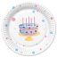 Happy Birthday Cake with Balloons papírtányér 8 db-os 18 cm