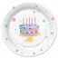 Happy Birthday Cake with Balloons papírtányér 8 db-os 18 cm
