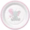 Baby elefánt Pink Balloon papírtányér 8 db-os 18 cm
