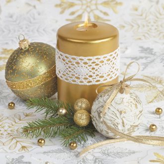 Karácsonyi Candle with Lace szalvéta 20 db-os 33x33 cm