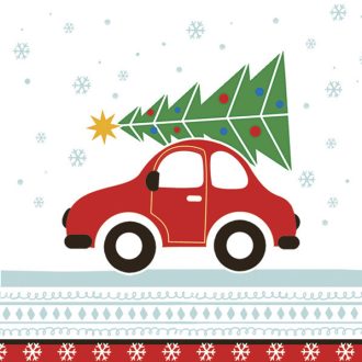 Karácsonyi Joyful Xmas Car szalvéta 20 db-os 33x33 cm