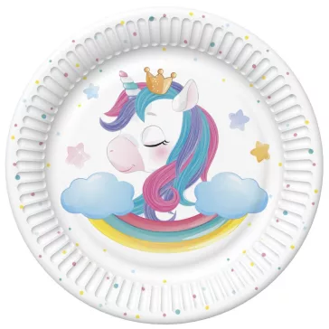 Unikornis Magical Star papírtányér 8 db-os 18 cm