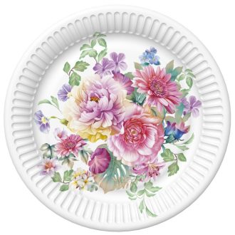Virág Arrangement papírtányér 8 db-os 22,7 cm