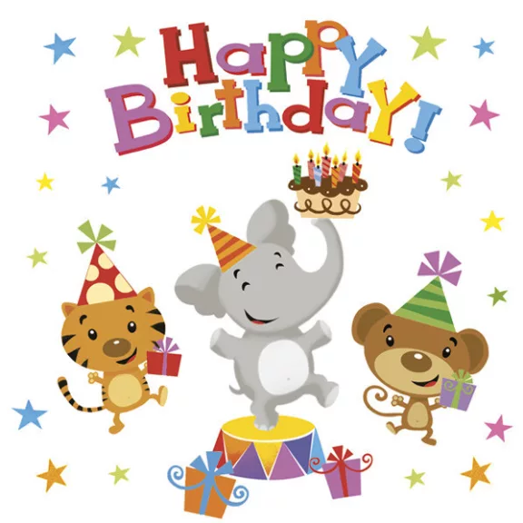 Happy Birthday Animals szalvéta 20 db-os 33x33 cm Happy Birthday Animals szalvéta 20 db-os 33x33 cm