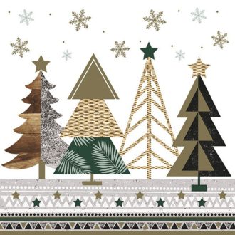 Karácsonyi Graphic Trees szalvéta 20 db-os 33x33 cm