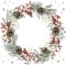 Karácsonyi Wreath on White szalvéta 20 db-os 33x33 cm