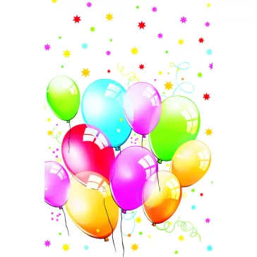 Színes Birthday Balloons papír asztalterítő 120x180 cm
