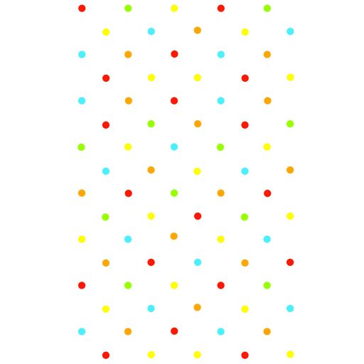 Színes Pastel Dots papír asztalterítő 120x180 cm