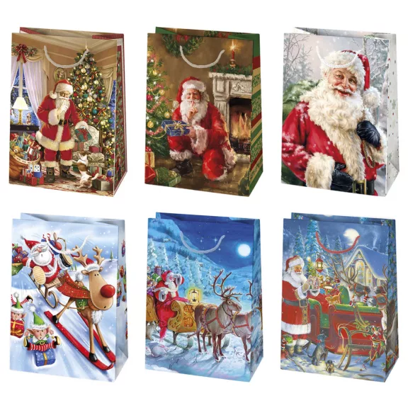 Karácsonyi Sledding papír ajándéktasak, ajándékzacskó 23x32x11 cm Karácsonyi Sledding papír ajándéktasak, ajándékzacskó 23x32x11 cm