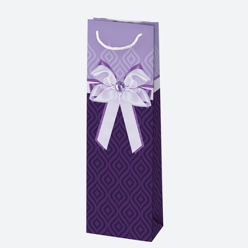Színes Bow papír italtáska 10,5x33x8,5 cm