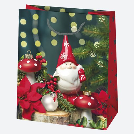 Karácsonyi Decorations papír ajándéktasak, ajándékzacskó 19x23x10,5 cm